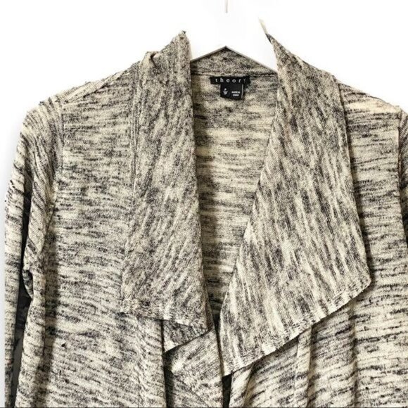 Theory Trincy C Evian Space-dye open Cardigan in marled gray, Size P/XS - Picture 5 of 10